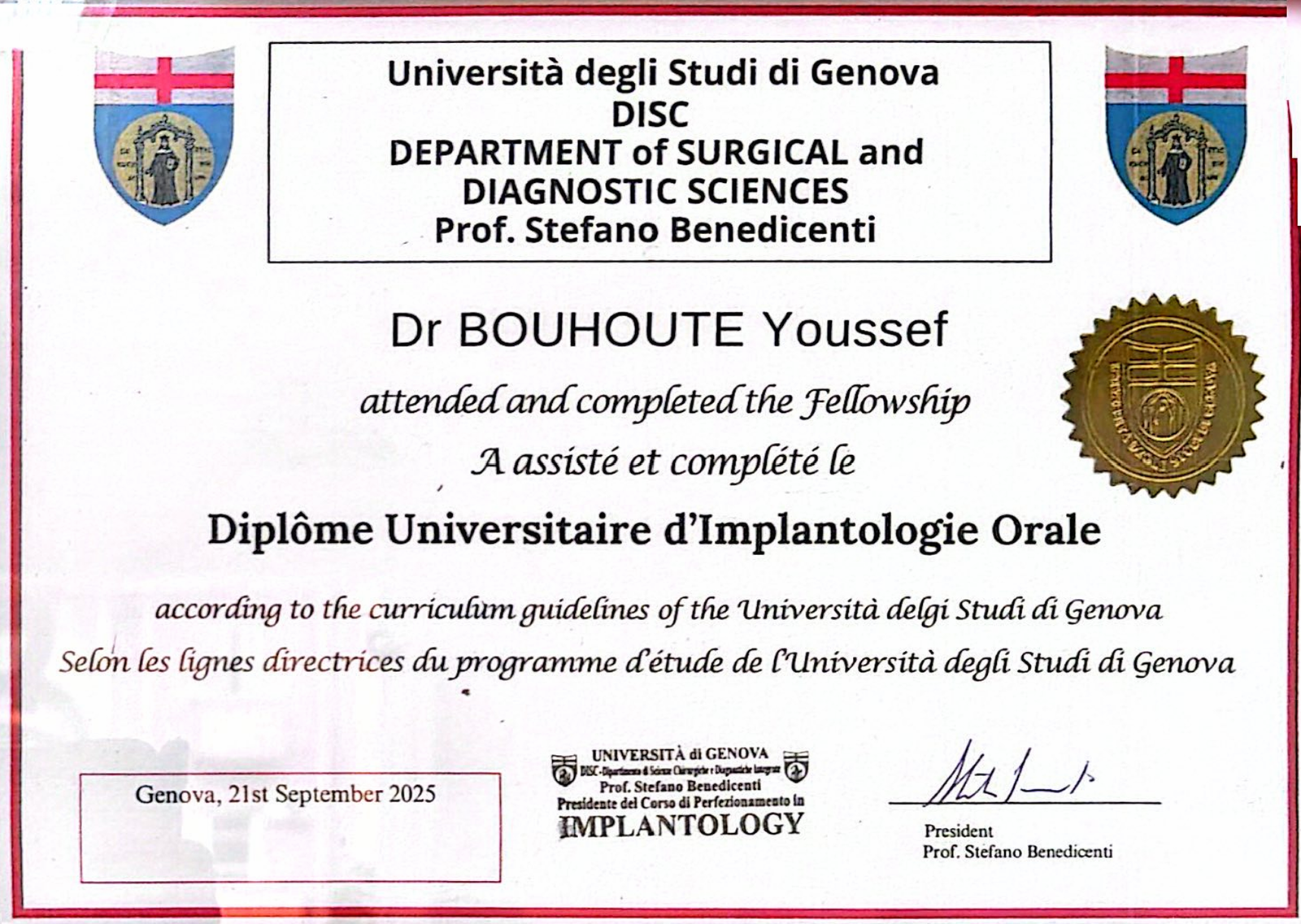 DU Implantologie Orale